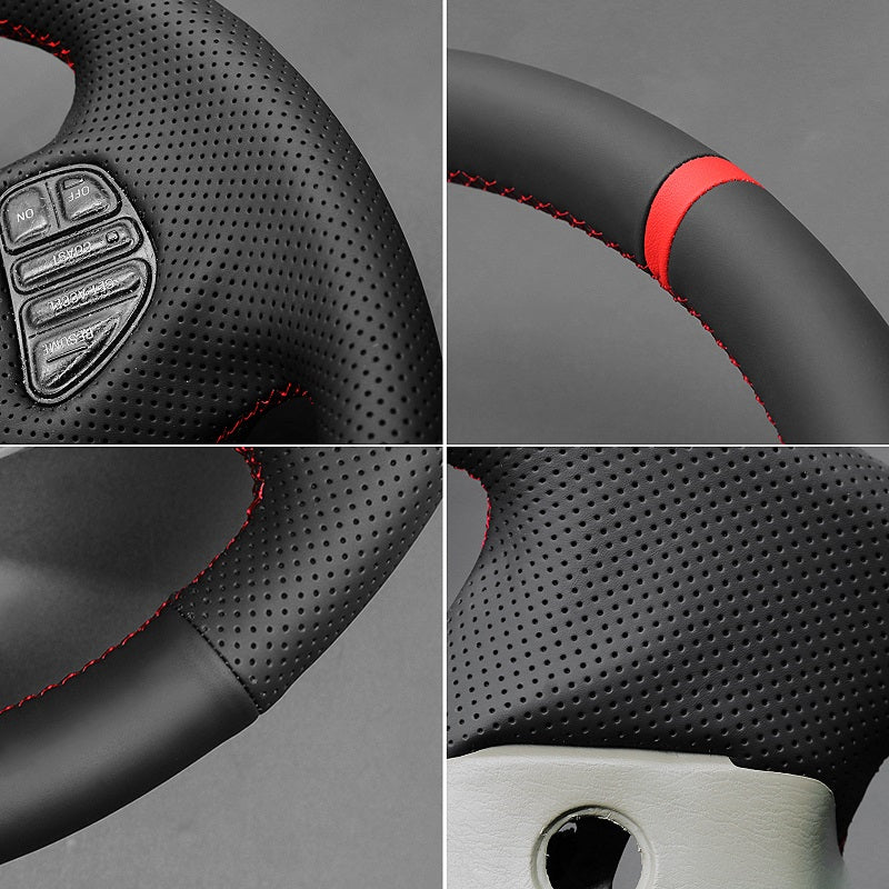 MEWANT Hand Stitch Dark Grey Alcantara Car Steering Wheel Cover for Ford F - 250 F - 350 F - 450 F - 550 - Alcantara, Leather, Carbon Fiber, Easy Install, Non - Slip, Best Steering Wheel Cover