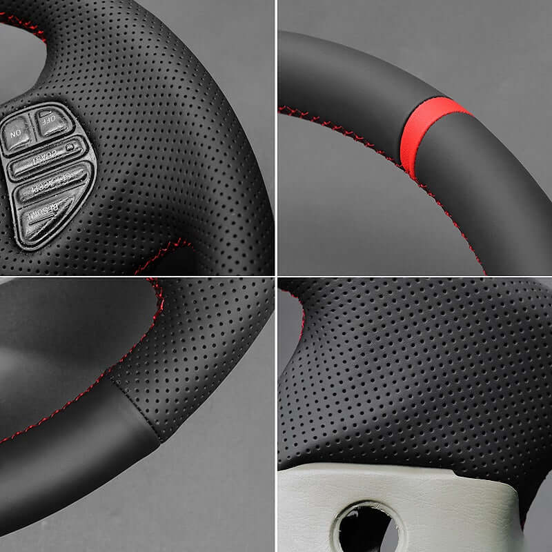 MEWANT Hand Stitch Dark Grey Alcantara Car Steering Wheel Cover for Ford F - 250 F - 350 F - 450 F - 550 - Alcantara, Leather, Carbon Fiber, Easy Install, Non - Slip, Best Steering Wheel Cover