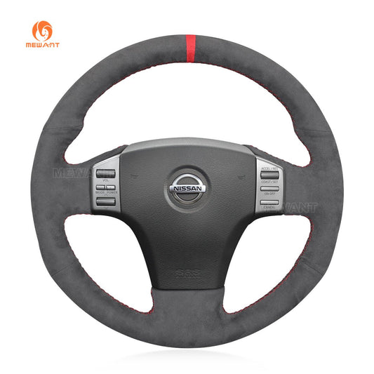 MEWANT Hand Stitch Dark Grey Alcantara Car Steering Wheel Cover for Infiniti G35 2003 - 2006 / for Nissan Skyline V35 2003 - 2006 - Mewant Cover