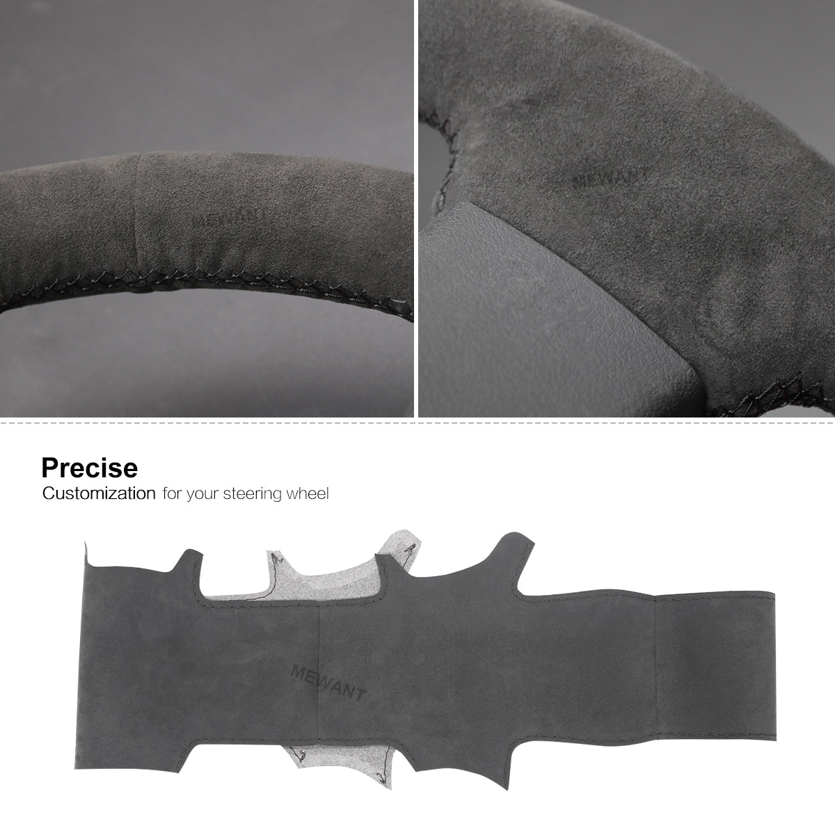 MEWANT Hand Stitch Dark Grey Alcantara Car Steering Wheel Cover for Lexus IS 250 250C 350 350C IS F Sport 2006 - 2013 - Alcantara, Leather, Carbon Fiber, Easy Install, Non - Slip, Best Steering Wheel Cover