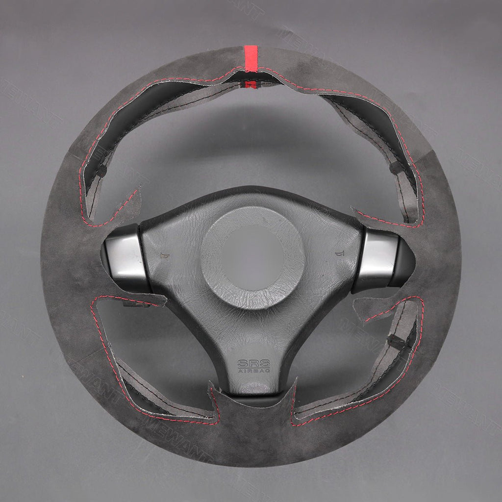 MEWANT Hand Stitch Dark Grey Alcantara Car Steering Wheel Cover for Nissan Skyline GT - R R34 200SX S15 Silvia S15 - Alcantara, Leather, Carbon Fiber, Easy Install, Non - Slip, Best Steering Wheel Cover