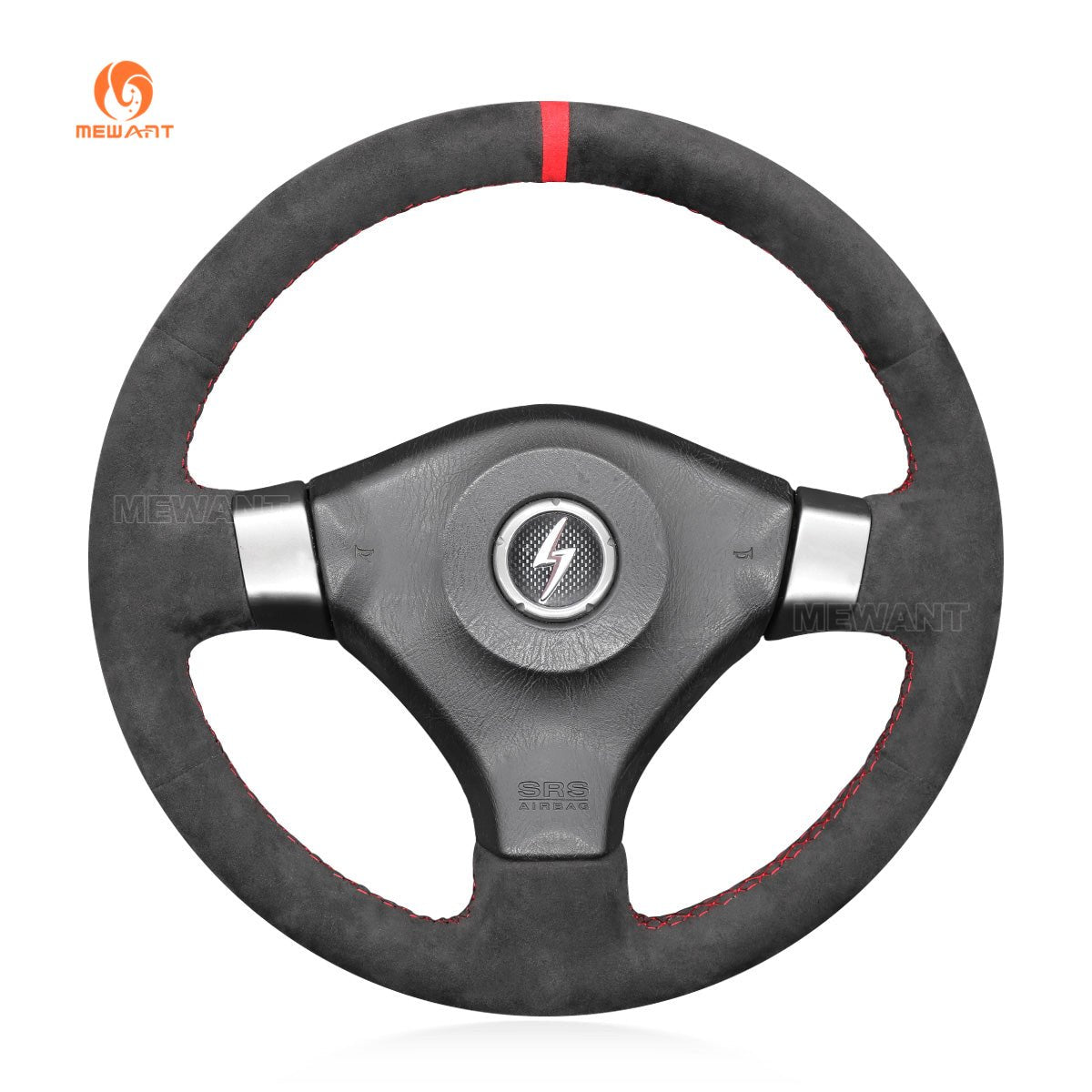 MEWANT Hand Stitch Dark Grey Alcantara Car Steering Wheel Cover for Nissan Skyline GT - R R34 200SX S15 Silvia S15 - Mewant Cover