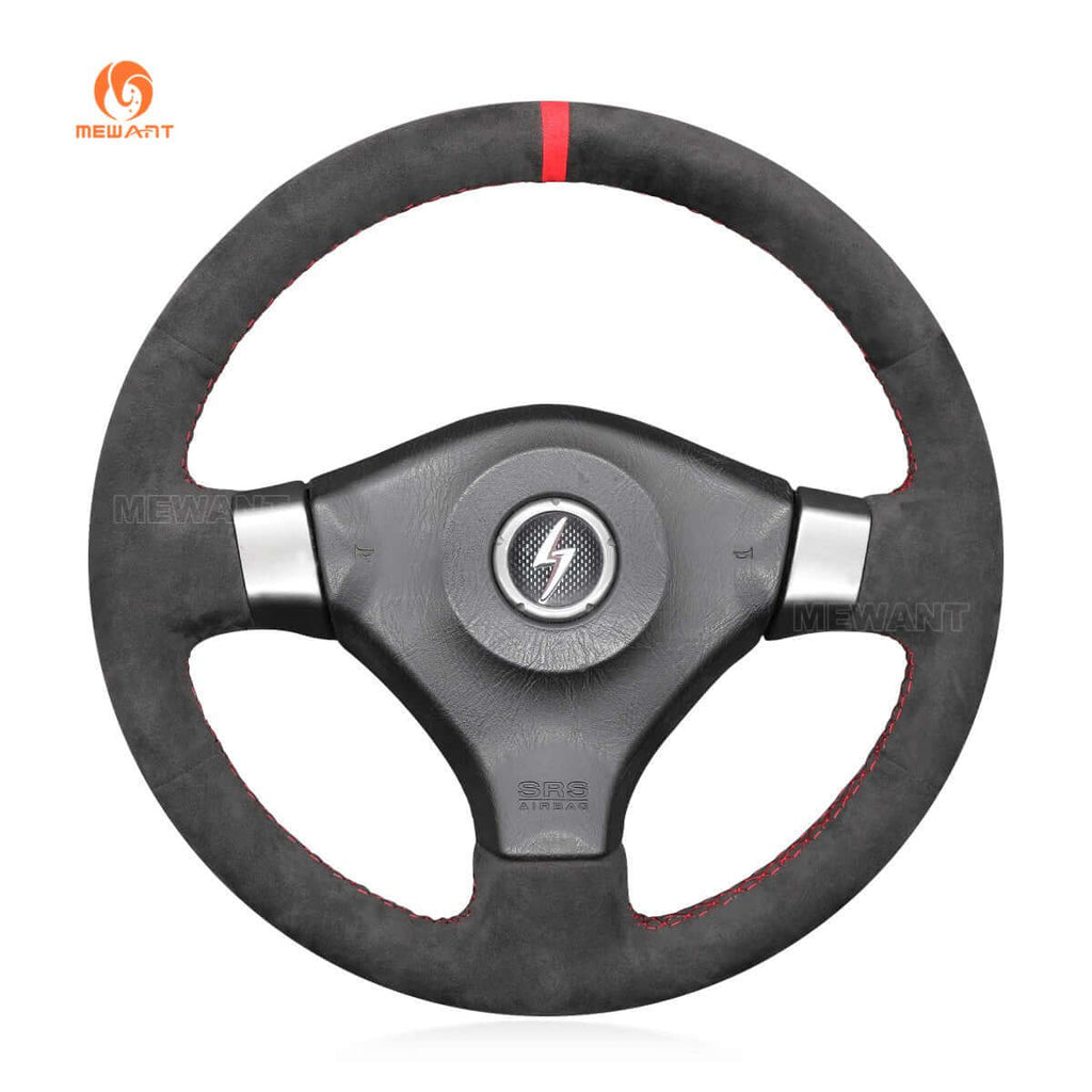 MEWANT Hand Stitch Dark Grey Alcantara Car Steering Wheel Cover for Nissan Skyline GT - R R34 200SX S15 Silvia S15 - Alcantara, Leather, Carbon Fiber, Easy Install, Non - Slip, Best Steering Wheel Cover