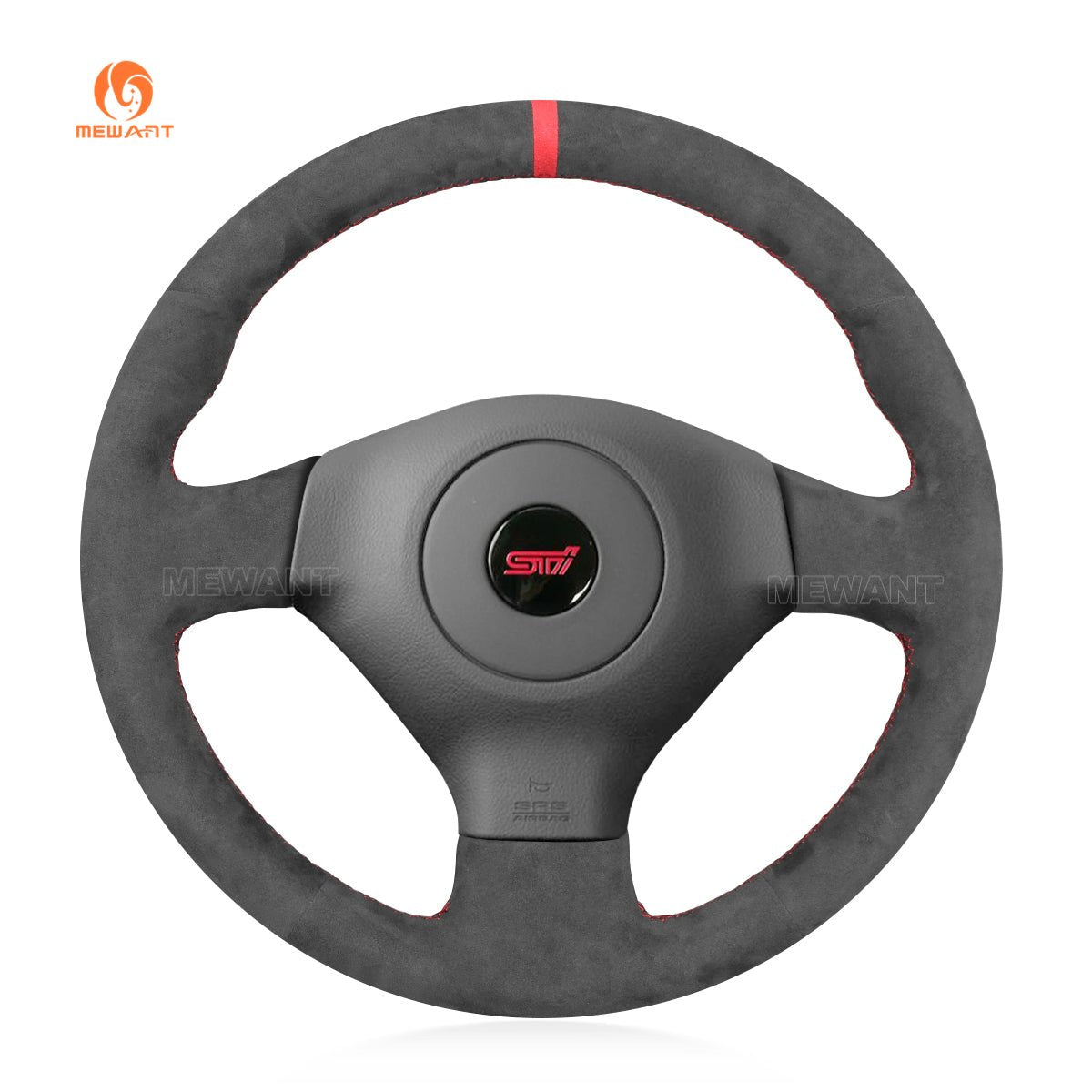 MEWANT Hand Stitch Dark Grey Alcantara Car Steering Wheel Cover for Subaru Forester Impreza WRX (WRX STI) Legacy Outback - Mewant Cover