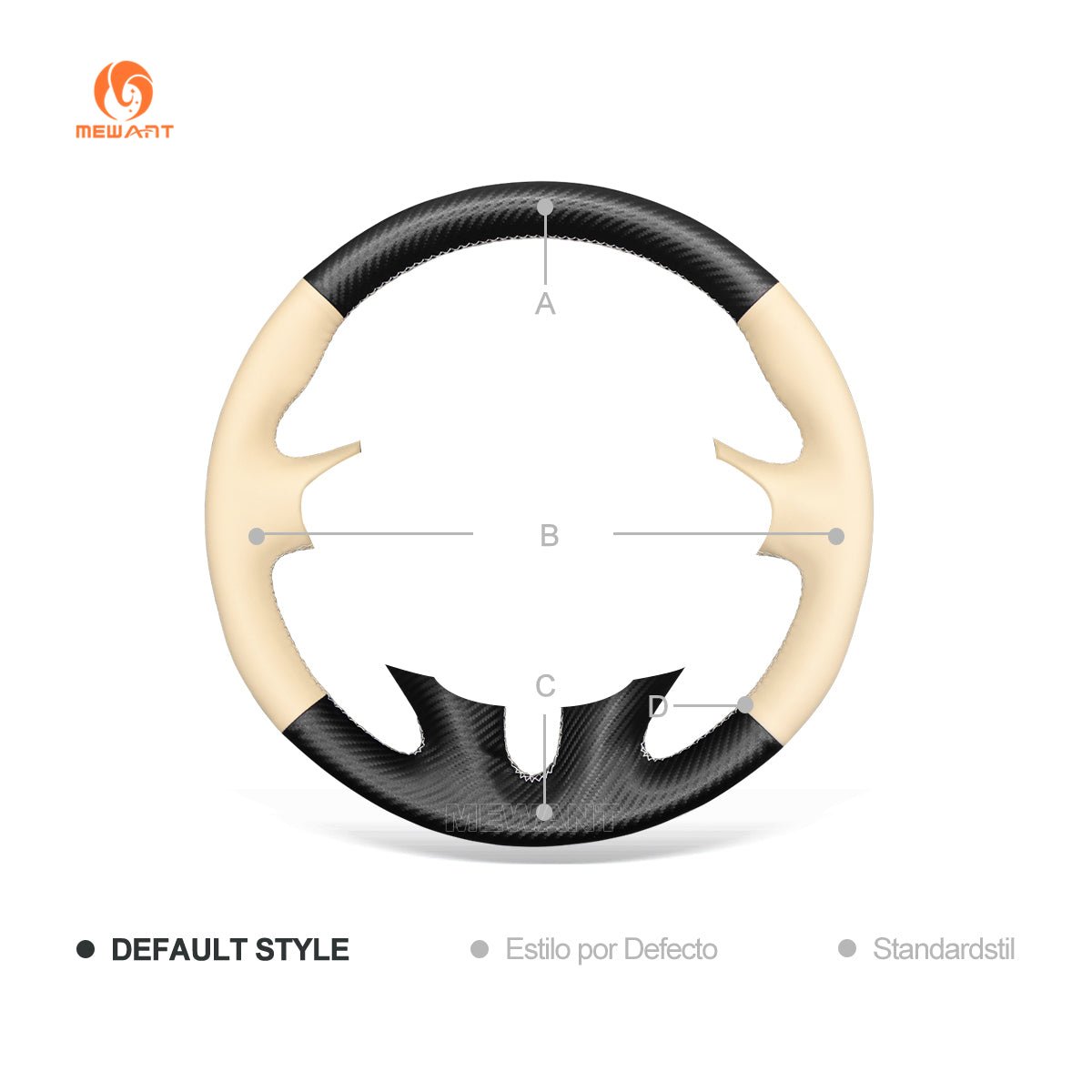 MEWANT Hand Stitch Leather Car Steering Wheel Cover for Nissan Murano 2009 - 2015 / Teana 2008 - 2013 / Elgrand 2010 - 2021 - Alcantara, Leather, Carbon Fiber, Easy Install, Non - Slip, Best Steering Wheel Cover