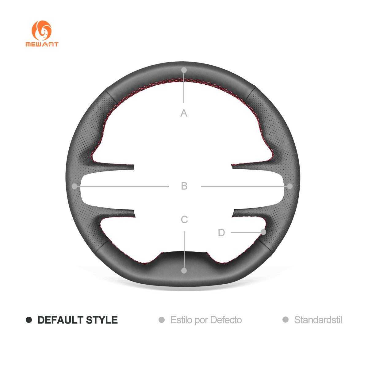 MEWANT Hand Stitch Leather Car Steering Wheel Cover for Renault Twingo 3 2014 - 2020 - Alcantara, Leather, Carbon Fiber, Easy Install, Non - Slip, Best Steering Wheel Cover