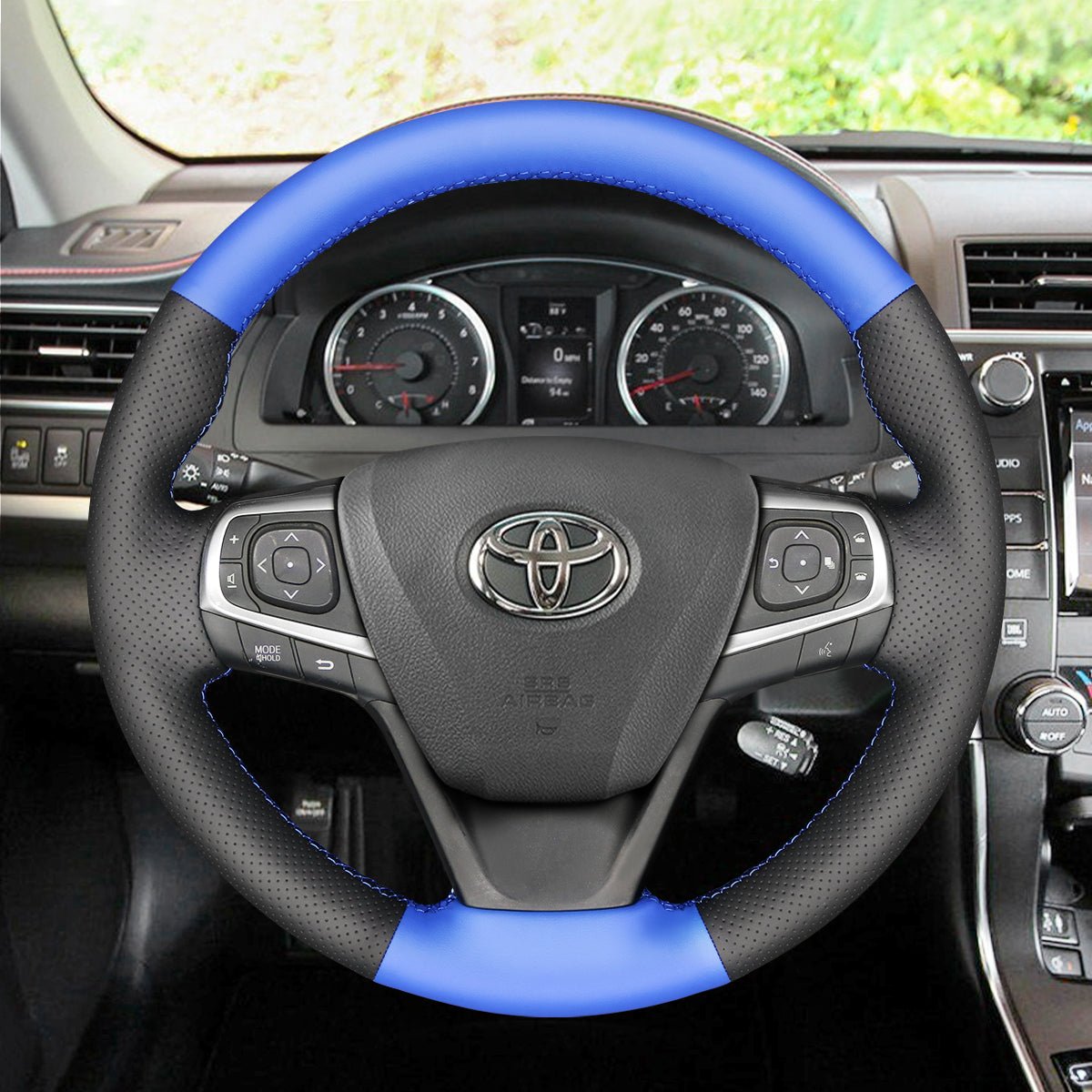 MEWANT Hand Stitch Leather Car Steering Wheel Cover for Toyota Avensis 2015 - 2019 / Camry 2015 - 2017 / Avalon 2013 - 2018 / Harrier 2013 - 2020 - Mewant Cover