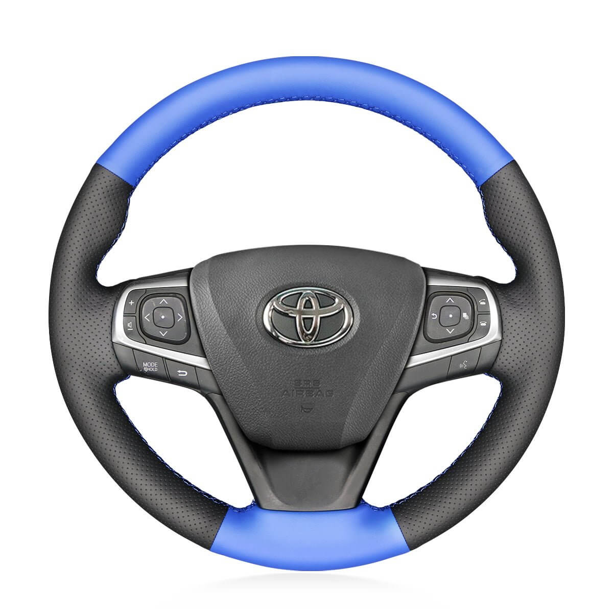MEWANT Hand Stitch Leather Car Steering Wheel Cover for Toyota Avensis 2015 - 2019 / Camry 2015 - 2017 / Avalon 2013 - 2018 / Harrier 2013 - 2020 - Alcantara, Leather, Carbon Fiber, Easy Install, Non - Slip, Best Steering Wheel Cover