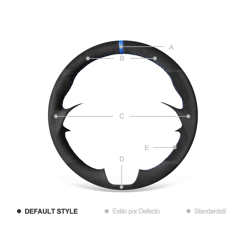 MEWANT Hand Stitch Leather Suede Alcantara Car Steering Wheel Cover for Mazda 3 Axela Mazda 6 Atenza CX - 3 CX - 5 CX - 9 / for Toyota Yaris - Alcantara, Leather, Carbon Fiber, Easy Install, Non - Slip, Best Steering Wheel Cover