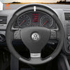 MEWANT Hand Stitch Leather Suede Car Steering Wheel Cover for Volkswagen VW Golf 5 Polo Jetta Passat Touran Caddy EOS - Mewant Cover