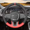 MEWANT Hand Stitch Leather Suede Carbon Fiber Car Steering Wheel Cover for Dodge Challenger 2015 - 2021 / Dodge Charger 2015 - 2021/ Dodge Durango 2018 - 2021 - Mewant Cover