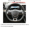 MEWANT Hand Stitch Leather Suede Carbon Fiber Car Steering Wheel Cover for Kia Optim / Kia K5 GT GT - Line Sedan - Mewant Cover