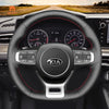 MEWANT Hand Stitch Leather Suede Carbon Fiber Car Steering Wheel Cover for Kia Optim / Kia K5 GT GT - Line Sedan - Mewant Cover