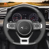 MEWANT Hand Stitch Leather Suede Carbon Fiber Car Steering Wheel Cover for Kia Optim / Kia K5 GT GT - Line Sedan - Mewant Cover