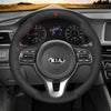 MEWANT Hand Stitch Leather Suede Carbon Fiber Car Steering Wheel for Kia Sportage 4 2016 - 2018 / Niro 2016 - 2022 / Optima 2016 - 2018 - Alcantara, Leather, Carbon Fiber, Easy Install, Non - Slip, Best Steering Wheel Cover