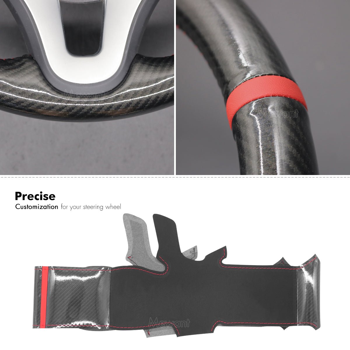 MEWANT Hand Stitch Leather Suede Carbon Fiber Car Steering Wheel for Kia Sportage 4 2016 - 2018 / Niro 2016 - 2022 / Optima 2016 - 2018 - Alcantara, Leather, Carbon Fiber, Easy Install, Non - Slip, Best Steering Wheel Cover