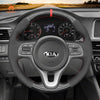MEWANT Hand Stitch Leather Suede Carbon Fiber Car Steering Wheel for Kia Sportage 4 2016 - 2018 / Niro 2016 - 2022 / Optima 2016 - 2018 - Alcantara, Leather, Carbon Fiber, Easy Install, Non - Slip, Best Steering Wheel Cover