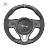 MEWANT Hand Stitch Leather Suede Carbon Fiber Car Steering Wheel for Kia Sportage 4 2016 - 2018 / Niro 2016 - 2022 / Optima 2016 - 2018 - Alcantara, Leather, Carbon Fiber, Easy Install, Non - Slip, Best Steering Wheel Cover