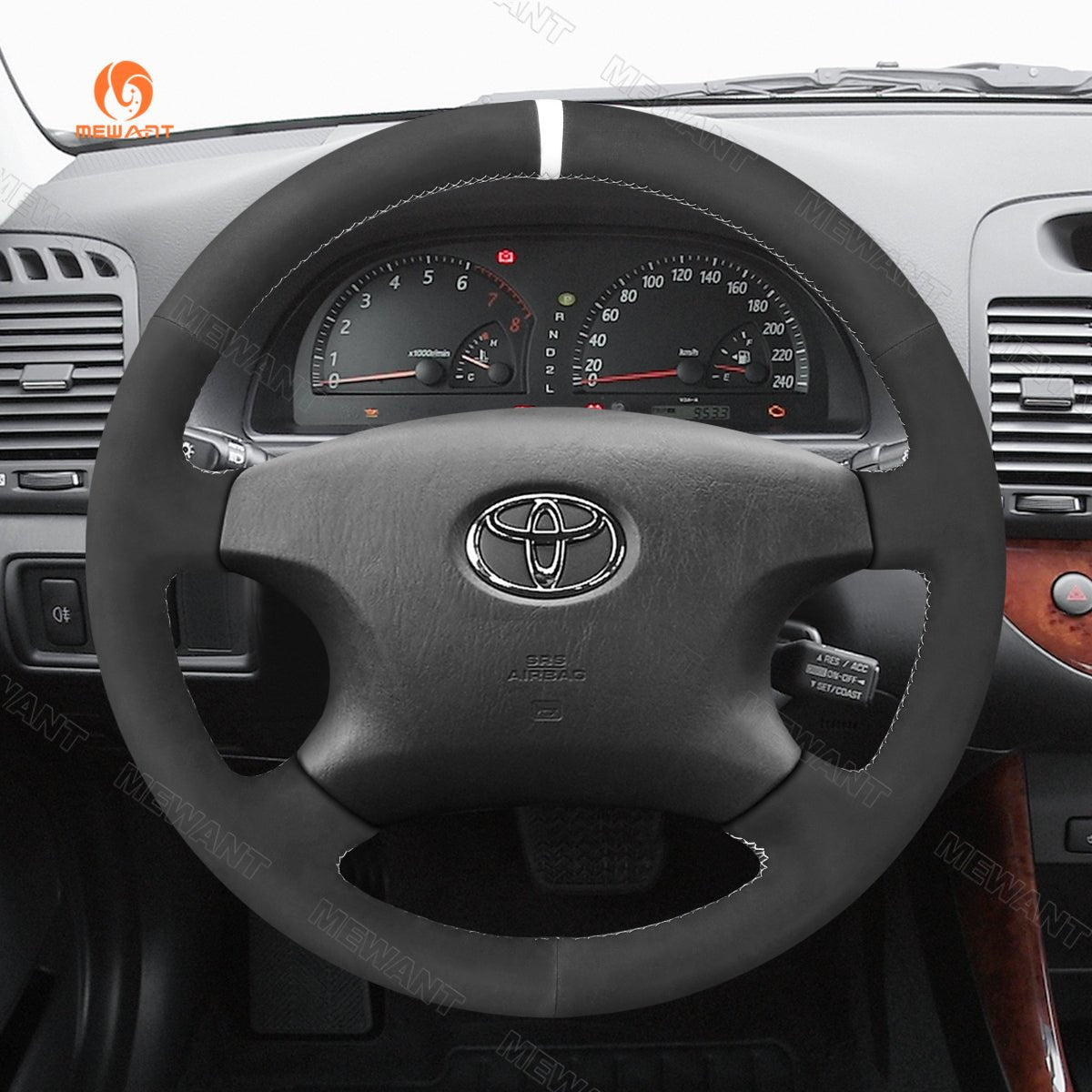 MEWANT Hand Stitching Black Suede Car Steering Wheel Cover for Toyota Corolla Camry Hilux Avensis Verso - Mewant Cover