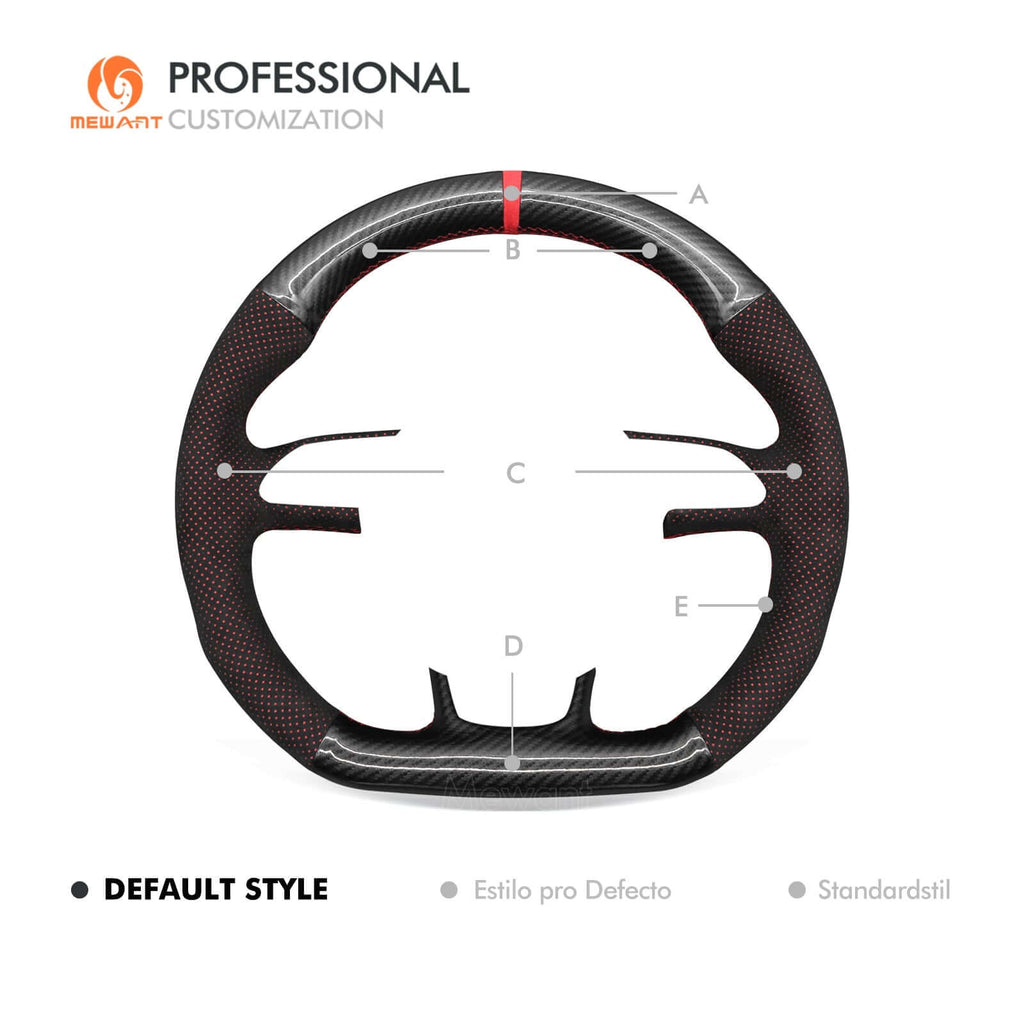 MEWANT Leather Car Steering Wheel Cover for Audi S1 (8X) S3 (8V) Sportback S4 (B8) Avant S5 (8T) S6 (C7) S7 (G8) RS Q3 (8U) SQ5 (8R) - Alcantara, Leather, Carbon Fiber, Easy Install, Non - Slip, Best Steering Wheel Cover