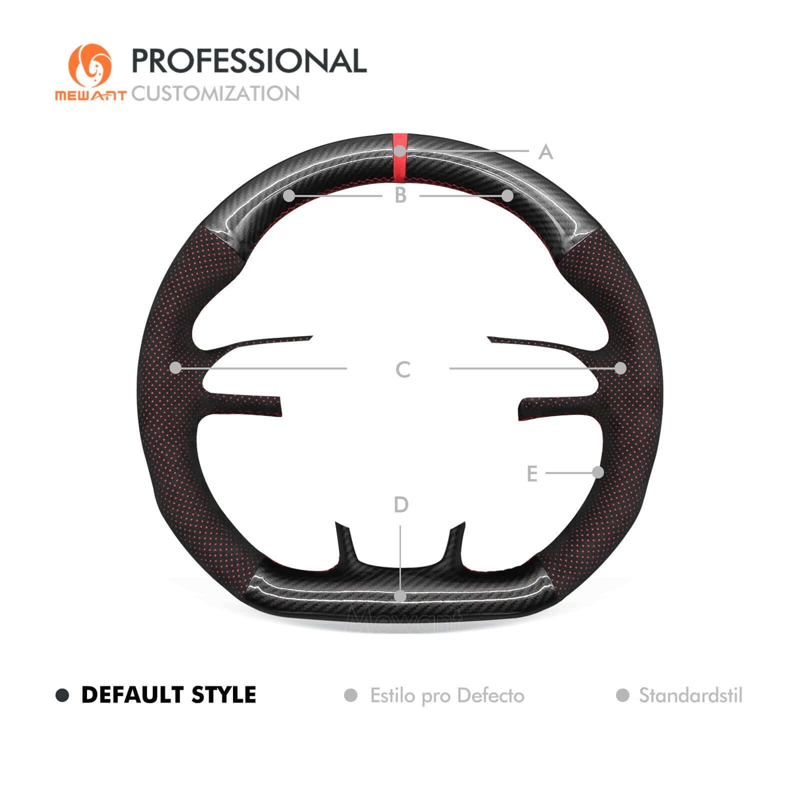 MEWANT Leather Car Steering Wheel Cover for Audi S1 (8X) S3 (8V) Sportback S4 (B8) Avant S5 (8T) S6 (C7) S7 (G8) RS Q3 (8U) SQ5 (8R) - Alcantara, Leather, Carbon Fiber, Easy Install, Non - Slip, Best Steering Wheel Cover