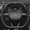 MEWANT Leather Car Steering Wheel Cover for Audi S5 RS3 2025 - Alcantara, Leather, Carbon Fiber, Easy Install, Non - Slip, Best Steering Wheel Cover
