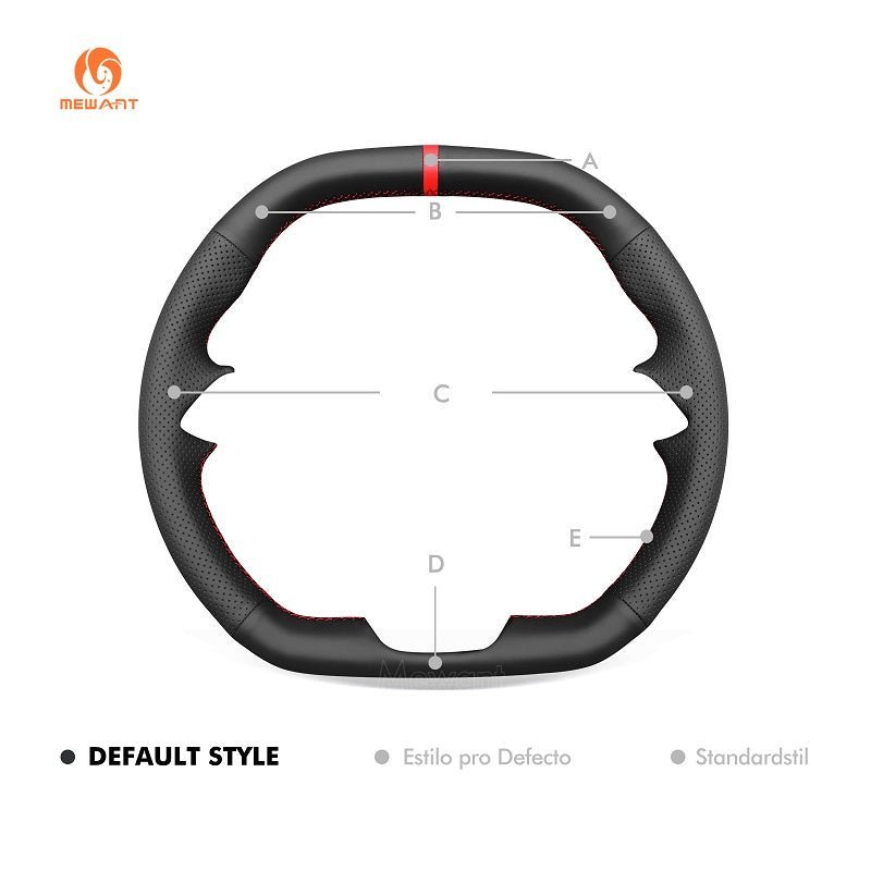 MEWANT Leather Car Steering Wheel Cover for Audi S5 RS3 2025 - Alcantara, Leather, Carbon Fiber, Easy Install, Non - Slip, Best Steering Wheel Cover