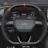 MEWANT Leather Car Steering Wheel Cover for Audi S5 RS3 2025 - Alcantara, Leather, Carbon Fiber, Easy Install, Non - Slip, Best Steering Wheel Cover