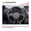 MEWANT Leather Car Steering Wheel Cover for Beetle 2012 - 2019 / Up! 2011 - 2016 - Alcantara, Leather, Carbon Fiber, Easy Install, Non - Slip, Best Steering Wheel Cover