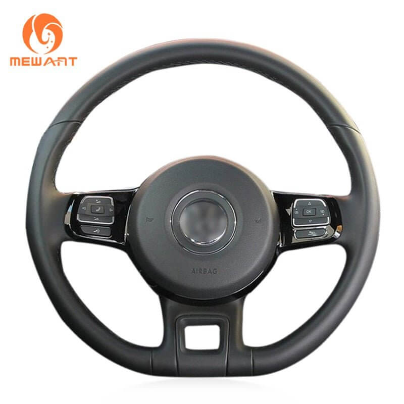 MEWANT Leather Car Steering Wheel Cover for Beetle 2012 - 2019 / Up! 2011 - 2016 - Alcantara, Leather, Carbon Fiber, Easy Install, Non - Slip, Best Steering Wheel Cover