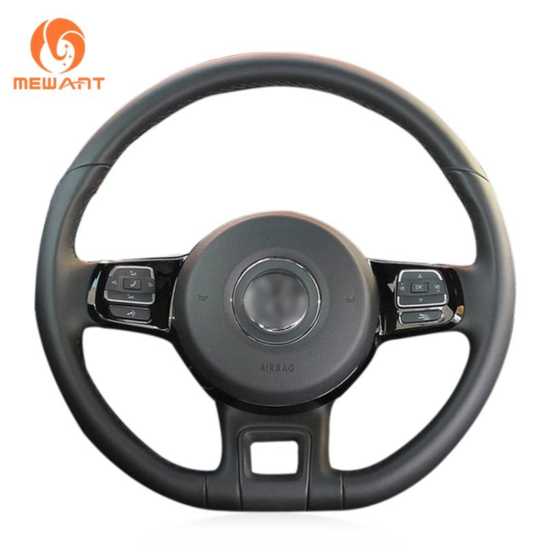 MEWANT Leather Car Steering Wheel Cover for Beetle 2012 - 2019 / Up! 2011 - 2016 - Alcantara, Leather, Carbon Fiber, Easy Install, Non - Slip, Best Steering Wheel Cover