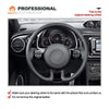 MEWANT Leather Car Steering Wheel Cover for Beetle 2012 - 2019 / Up! 2011 - 2016 - Alcantara, Leather, Carbon Fiber, Easy Install, Non - Slip, Best Steering Wheel Cover