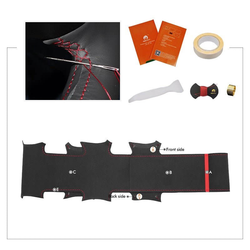 MEWANT Leather Car Steering Wheel Cover for Benz Mercedes Benz Sprinter W901 - W905 1998 - 2006 - Alcantara, Leather, Carbon Fiber, Easy Install, Non - Slip, Best Steering Wheel Cover