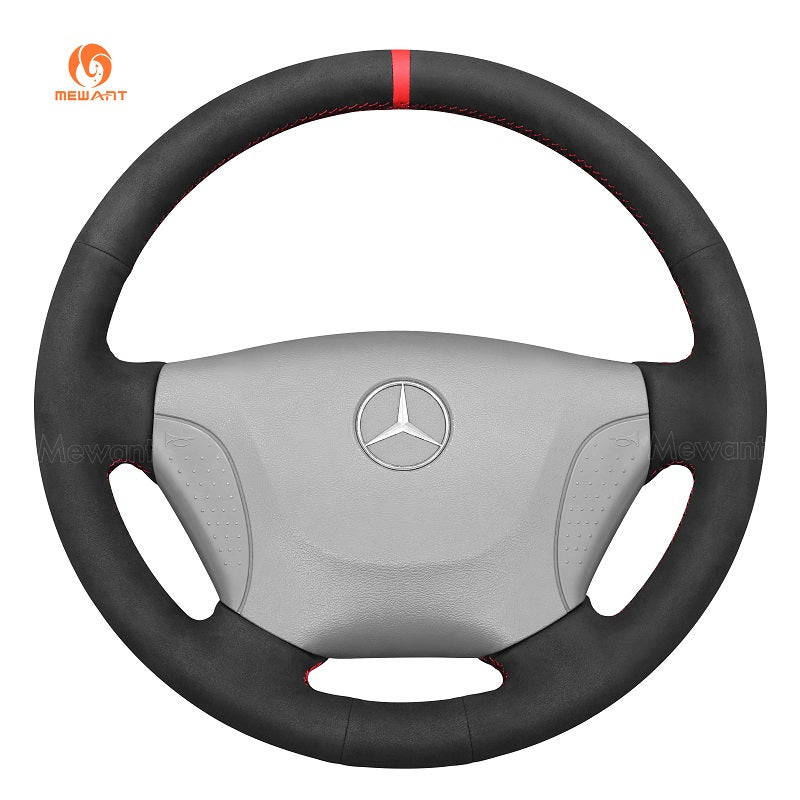 MEWANT Leather Car Steering Wheel Cover for Benz Mercedes Benz Sprinter W901 - W905 1998 - 2006 - Alcantara, Leather, Carbon Fiber, Easy Install, Non - Slip, Best Steering Wheel Cover
