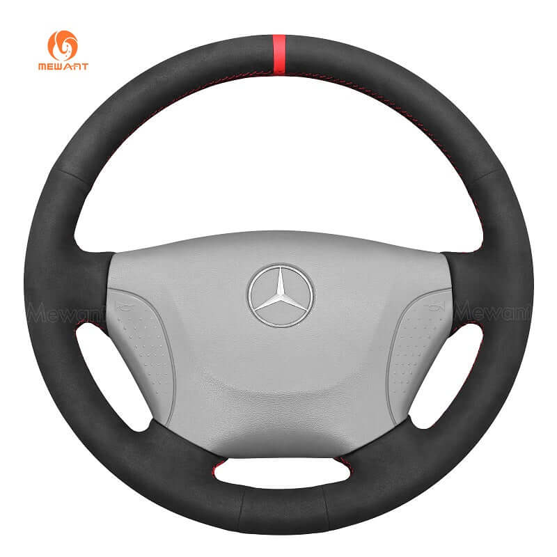 MEWANT Leather Car Steering Wheel Cover for Benz Mercedes Benz Sprinter W901 - W905 1998 - 2006 - Alcantara, Leather, Carbon Fiber, Easy Install, Non - Slip, Best Steering Wheel Cover