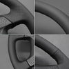 MEWANT Leather Car Steering Wheel Cover for BMW 3 5 7 8 Series E32 1982 - 1994 - Alcantara, Leather, Carbon Fiber, Easy Install, Non - Slip, Best Steering Wheel Cover
