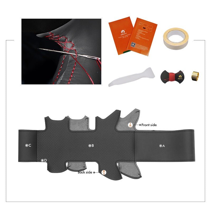 MEWANT Leather Car Steering Wheel Cover for BMW 3 5 7 8 Series E32 1982 - 1994 - Alcantara, Leather, Carbon Fiber, Easy Install, Non - Slip, Best Steering Wheel Cover