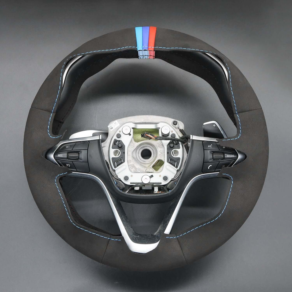 MEWANT Leather Car Steering Wheel Cover for BMW i8 2014 - 2020 - Alcantara, Leather, Carbon Fiber, Easy Install, Non - Slip, Best Steering Wheel Cover