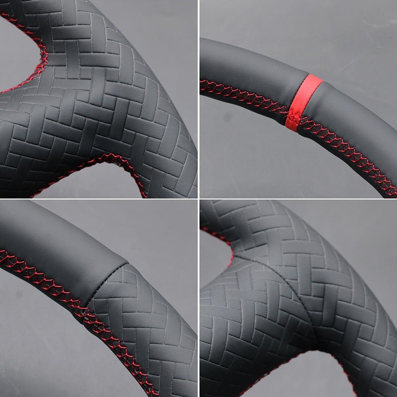 MEWANT Leather Car Steering Wheel Cover for Chevrolet (Chevy) Cobalt SS 2005 - Alcantara, Leather, Carbon Fiber, Easy Install, Non - Slip, Best Steering Wheel Cover