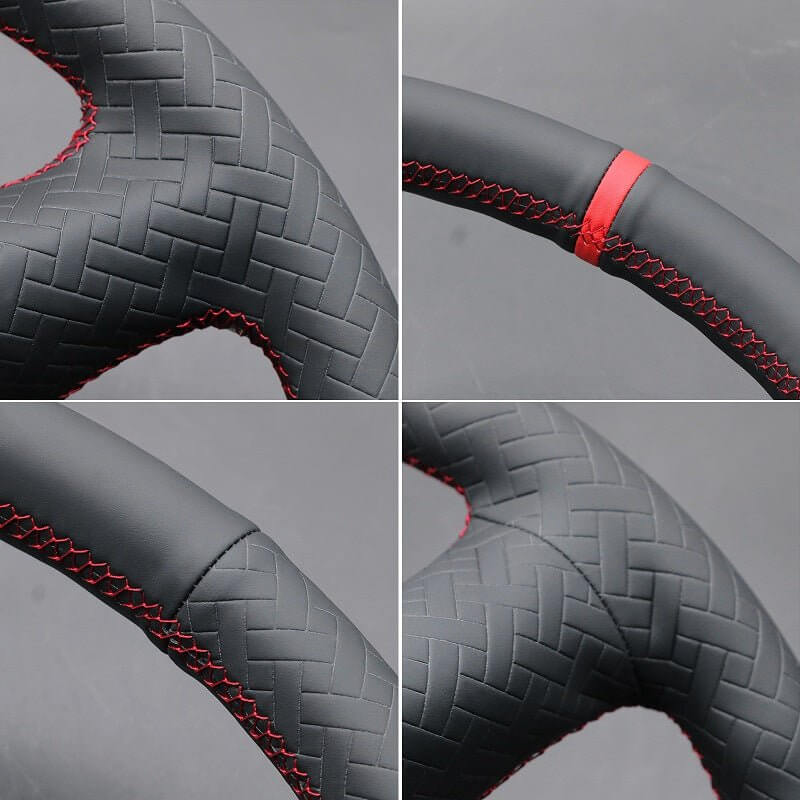 MEWANT Leather Car Steering Wheel Cover for Chevrolet (Chevy) Cobalt SS 2005 - Alcantara, Leather, Carbon Fiber, Easy Install, Non - Slip, Best Steering Wheel Cover