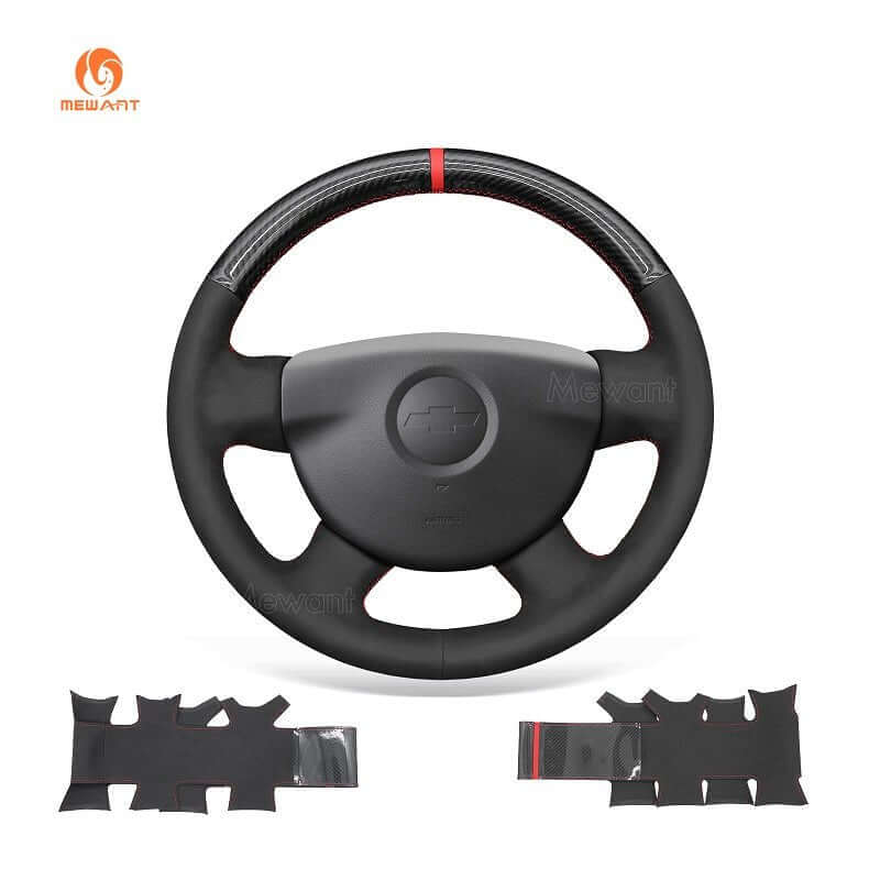 MEWANT Leather Car Steering Wheel Cover for Chevrolet (Chevy) Colorado 2004 - 2012 - Alcantara, Leather, Carbon Fiber, Easy Install, Non - Slip, Best Steering Wheel Cover