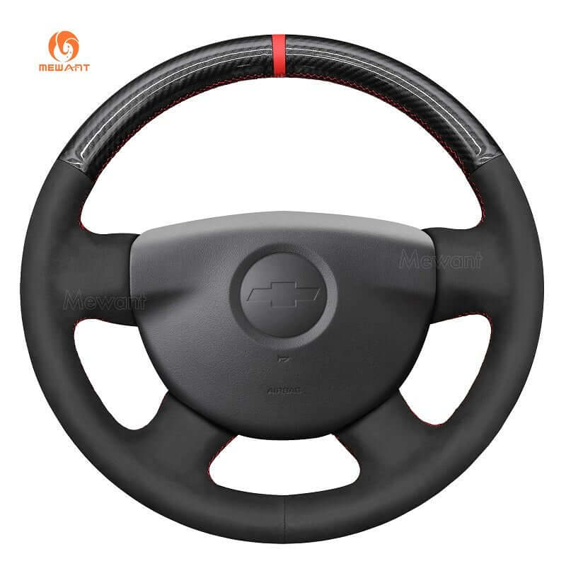 MEWANT Leather Car Steering Wheel Cover for Chevrolet (Chevy) Colorado 2004 - 2012 - Alcantara, Leather, Carbon Fiber, Easy Install, Non - Slip, Best Steering Wheel Cover