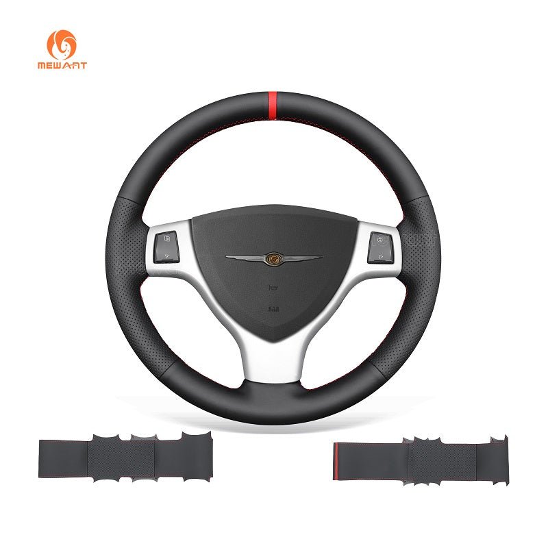 MEWANT Leather Car Steering Wheel Cover for Dodge Caravan 2008 - 2010 - Alcantara, Leather, Carbon Fiber, Easy Install, Non - Slip, Best Steering Wheel Cover