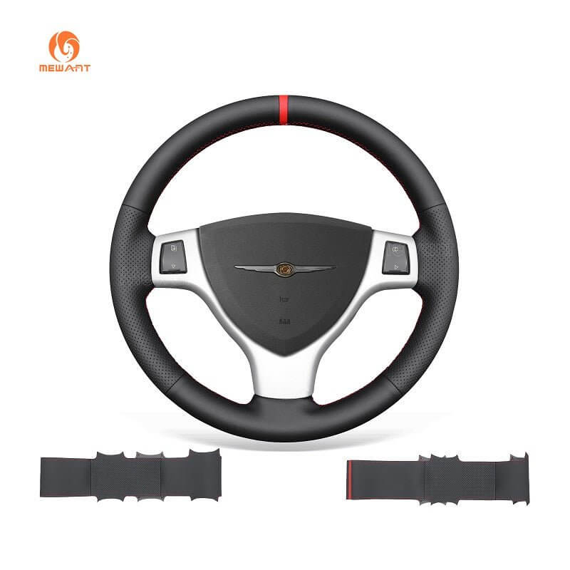 MEWANT Leather Car Steering Wheel Cover for Dodge Caravan 2008 - 2010 - Alcantara, Leather, Carbon Fiber, Easy Install, Non - Slip, Best Steering Wheel Cover