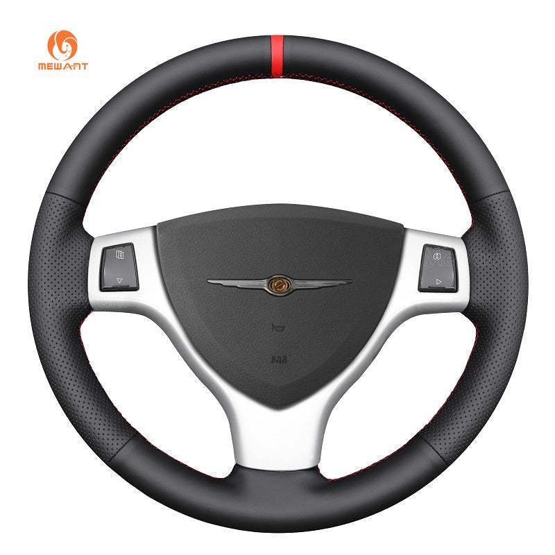 MEWANT Leather Car Steering Wheel Cover for Dodge Caravan 2008 - 2010 - Alcantara, Leather, Carbon Fiber, Easy Install, Non - Slip, Best Steering Wheel Cover