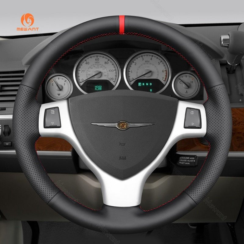MEWANT Leather Car Steering Wheel Cover for Dodge Caravan 2008 - 2010 - Alcantara, Leather, Carbon Fiber, Easy Install, Non - Slip, Best Steering Wheel Cover