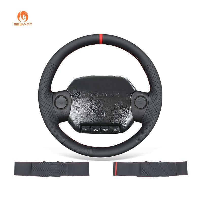 MEWANT Leather Car Steering Wheel Cover for Dodge RAM 1500 2500 3500 DAKOTA 1994 - 1997 - Alcantara, Leather, Carbon Fiber, Easy Install, Non - Slip, Best Steering Wheel Cover