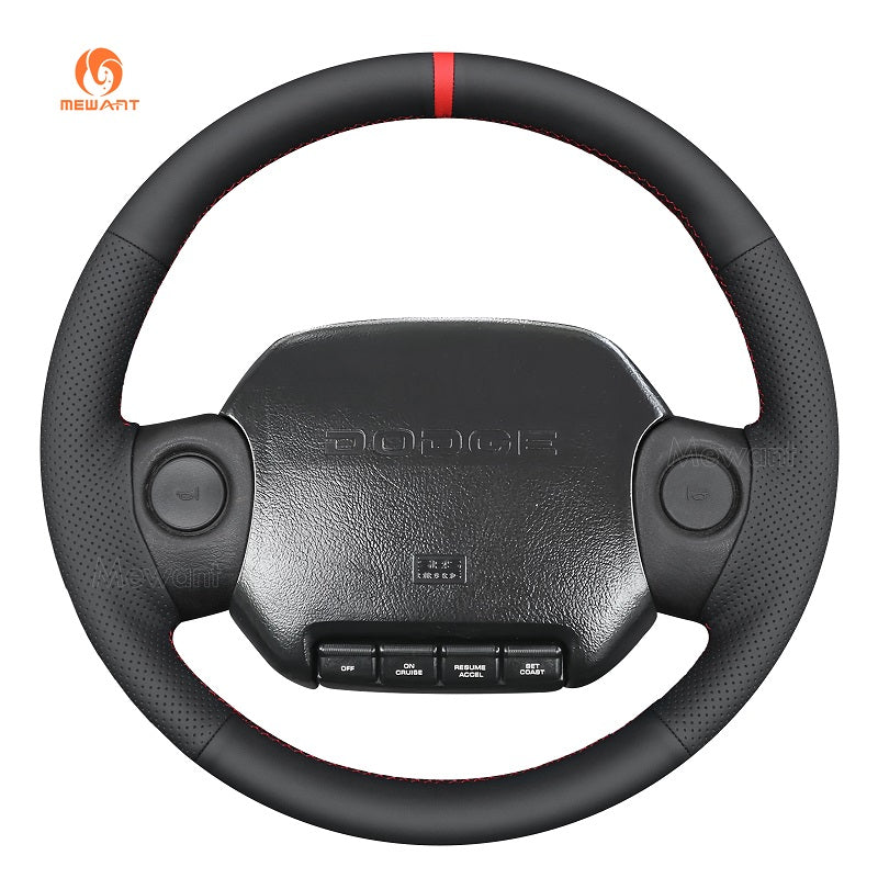 MEWANT Leather Car Steering Wheel Cover for Dodge RAM 1500 2500 3500 DAKOTA 1994 - 1997 - Alcantara, Leather, Carbon Fiber, Easy Install, Non - Slip, Best Steering Wheel Cover