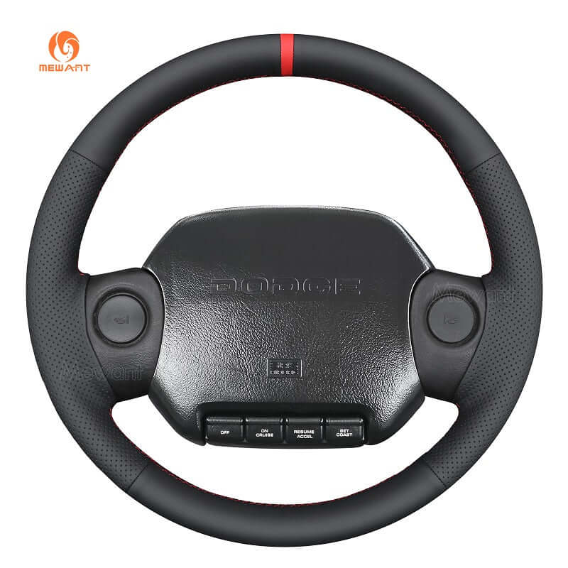 MEWANT Leather Car Steering Wheel Cover for Dodge RAM 1500 2500 3500 DAKOTA 1994 - 1997 - Alcantara, Leather, Carbon Fiber, Easy Install, Non - Slip, Best Steering Wheel Cover