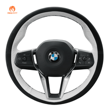 Charger l&#39;image dans la visionneuse de galerie, MEWANT Leather Car Steering Wheel Cover for for BMW X1 U11 2023 - 2024 / X2 U10 2024 - Alcantara, Leather, Carbon Fiber, Easy Install, Non - Slip, Best Steering Wheel Cover
